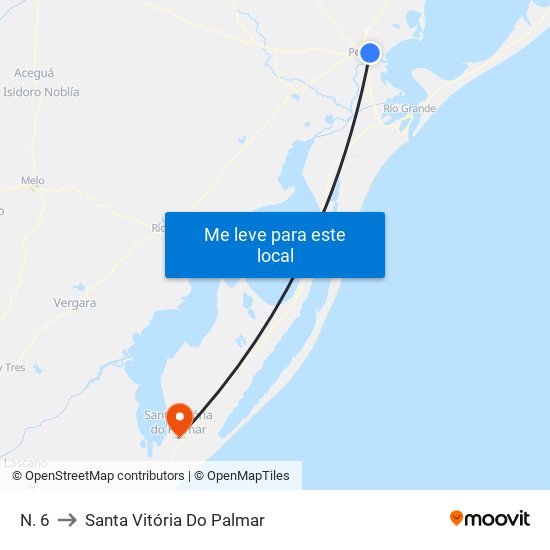 N. 6 to Santa Vitória Do Palmar map