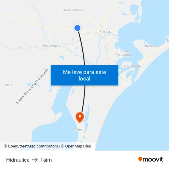 Hidraulica to Taim map