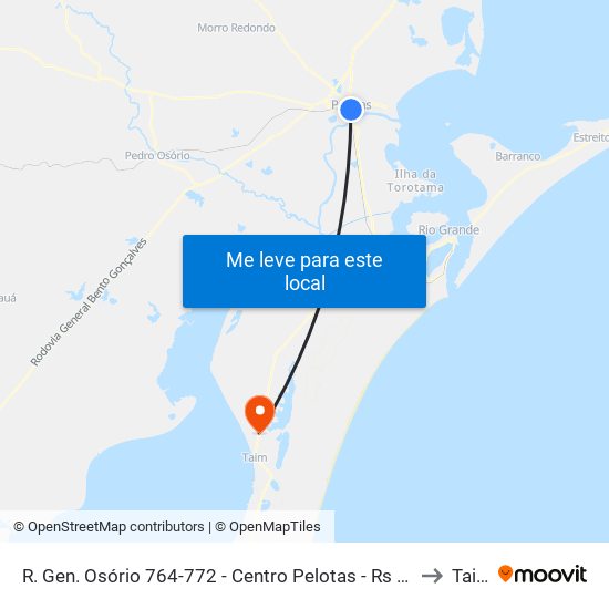 R. Gen. Osório 764-772 - Centro Pelotas - Rs Brasil to Taim map