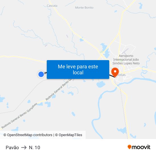 Pavão to N. 10 map