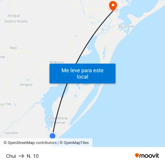 Chuí to N. 10 map