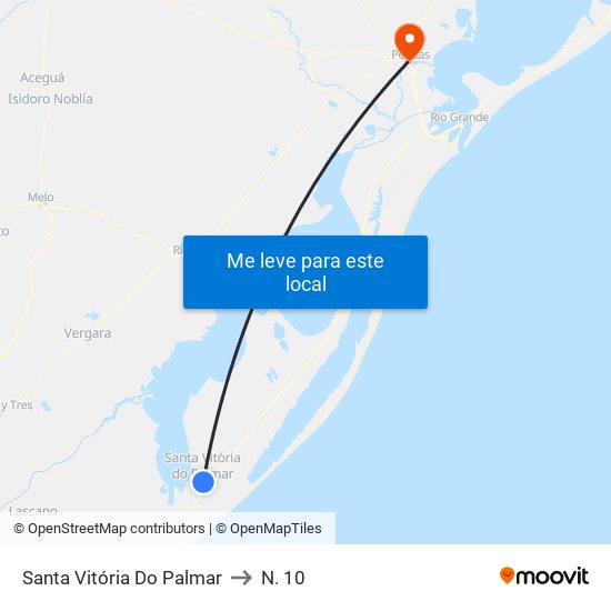 Santa Vitória Do Palmar to N. 10 map