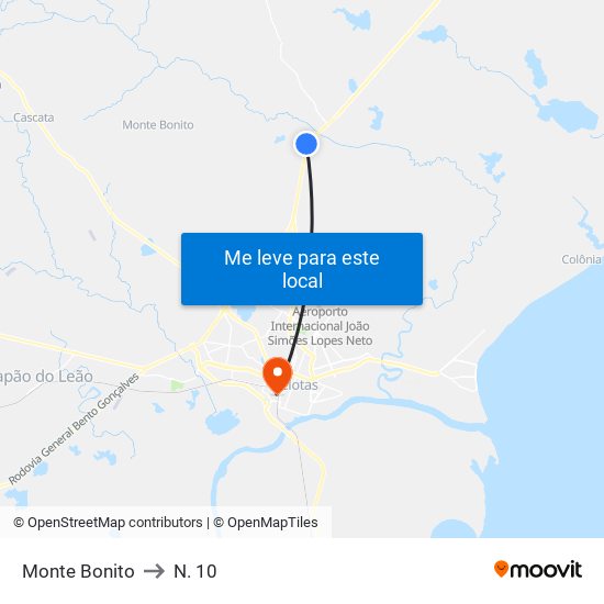 Monte Bonito to N. 10 map