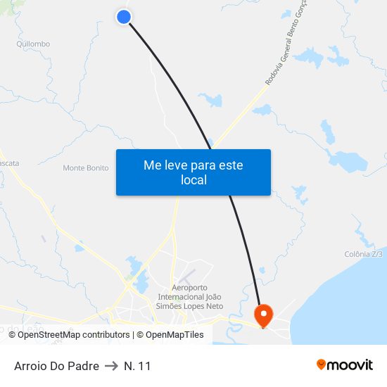 Arroio Do Padre to N. 11 map