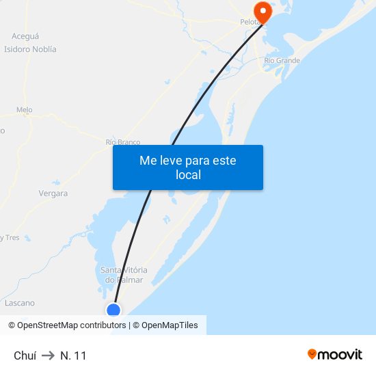 Chuí to N. 11 map