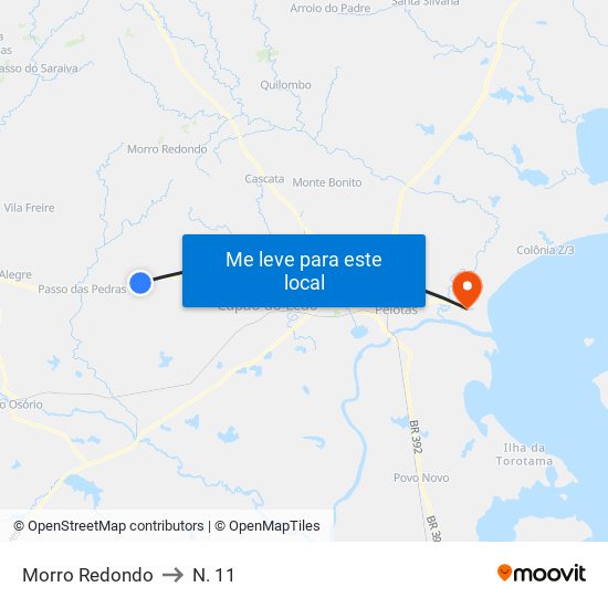 Morro Redondo to N. 11 map