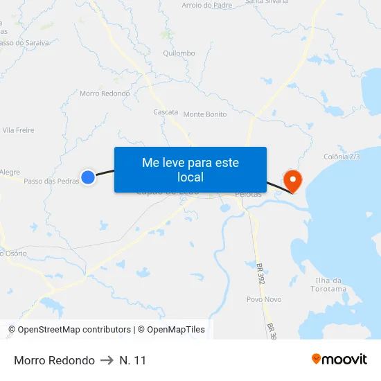 Morro Redondo to N. 11 map