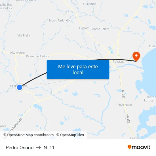 Pedro Osório to N. 11 map