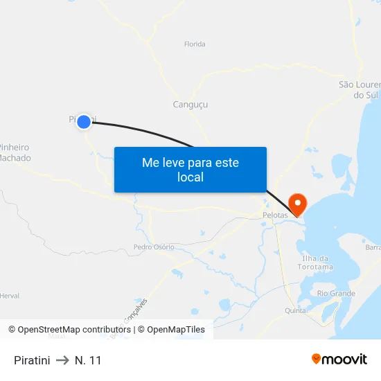 Piratini to N. 11 map