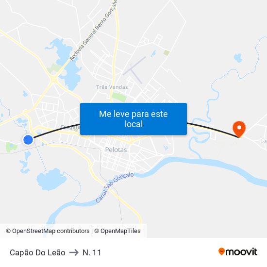 Capão Do Leão to N. 11 map