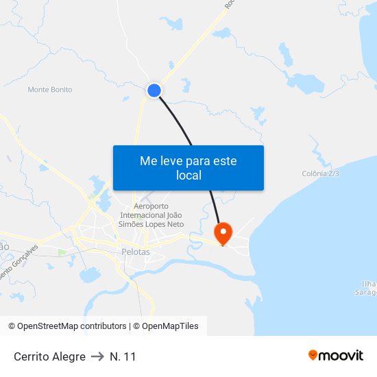 Cerrito Alegre to N. 11 map