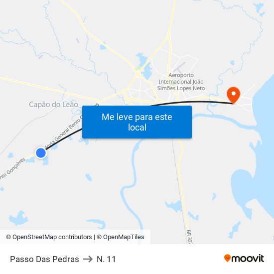 Passo Das Pedras to N. 11 map