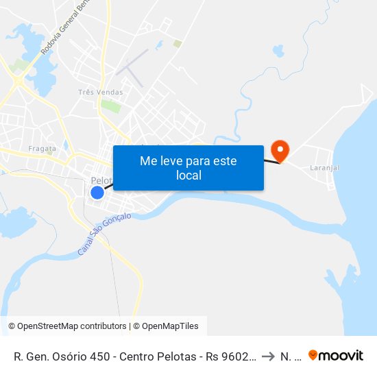 R. Gen. Osório 450 - Centro Pelotas - Rs 96020-000 Brasil to N. 11 map