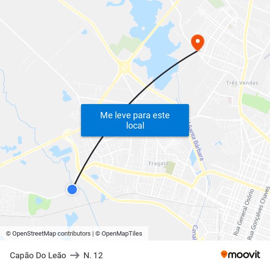 Capão Do Leão to N. 12 map