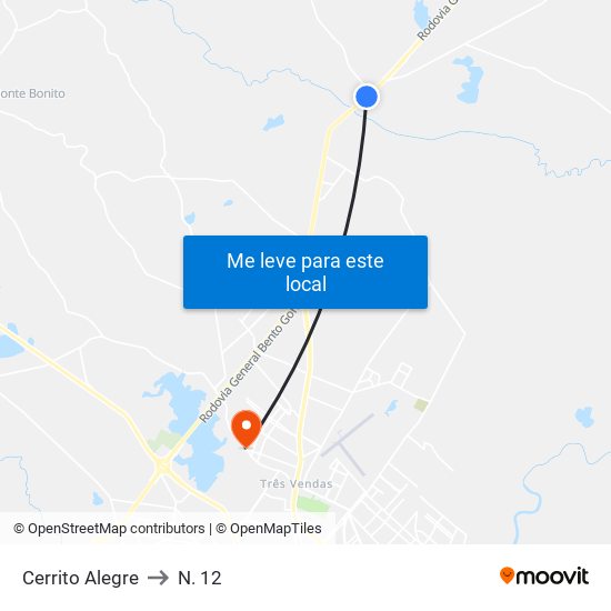 Cerrito Alegre to N. 12 map