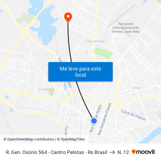 R. Gen. Osório 564 - Centro Pelotas - Rs Brasil to N. 12 map