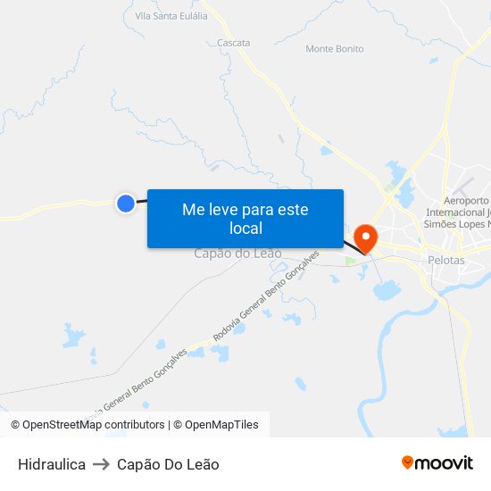 Hidraulica to Capão Do Leão map