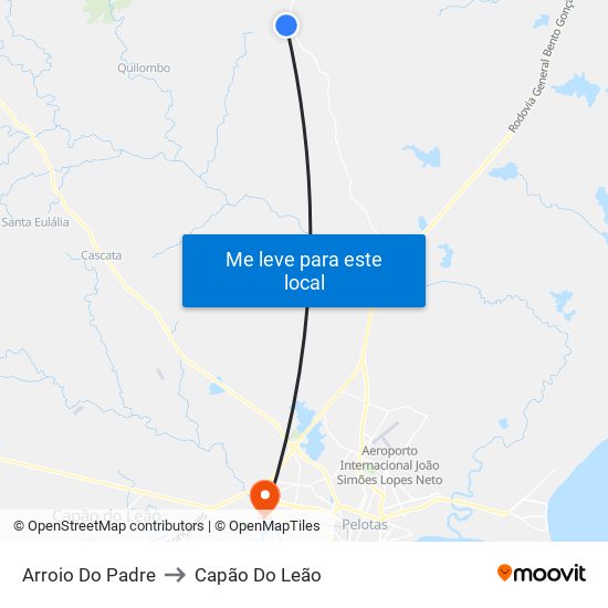 Arroio Do Padre to Capão Do Leão map