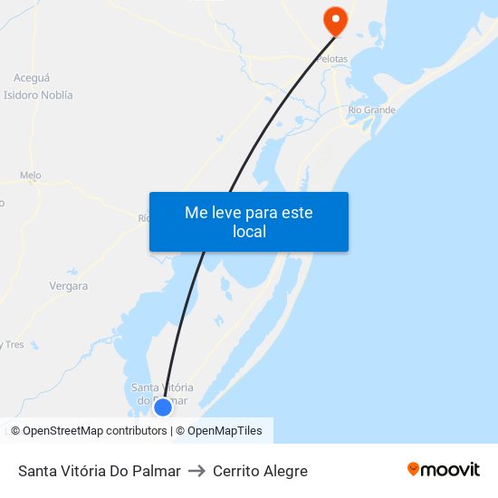 Santa Vitória Do Palmar to Cerrito Alegre map