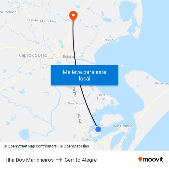 Ilha Dos Marinheiros to Cerrito Alegre map