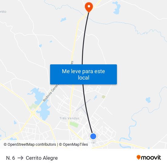 N. 6 to Cerrito Alegre map