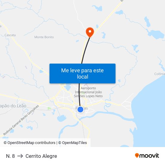 N. 8 to Cerrito Alegre map