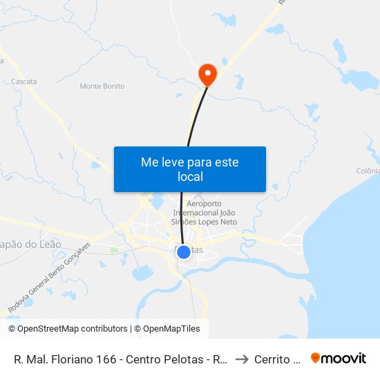R. Mal. Floriano 166 - Centro Pelotas - Rs 96015-440 Brasil to Cerrito Alegre map