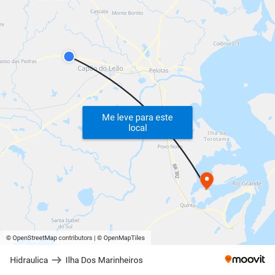 Hidraulica to Ilha Dos Marinheiros map
