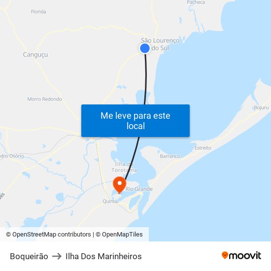 Boqueirão to Ilha Dos Marinheiros map