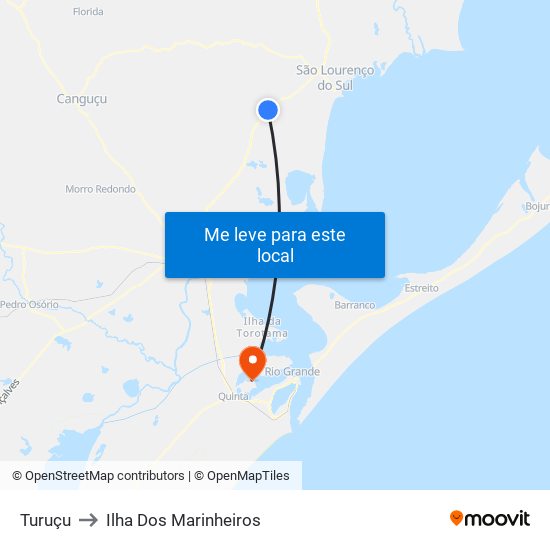 Turuçu to Ilha Dos Marinheiros map