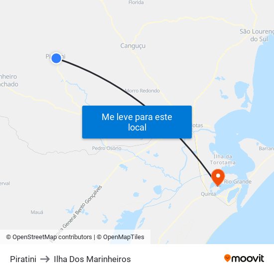 Piratini to Ilha Dos Marinheiros map