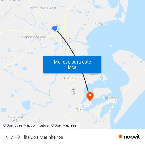 N. 7 to Ilha Dos Marinheiros map