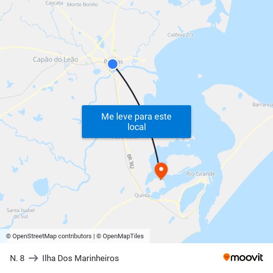 N. 8 to Ilha Dos Marinheiros map