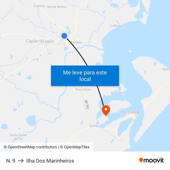 N. 9 to Ilha Dos Marinheiros map