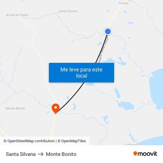 Santa Silvana to Monte Bonito map