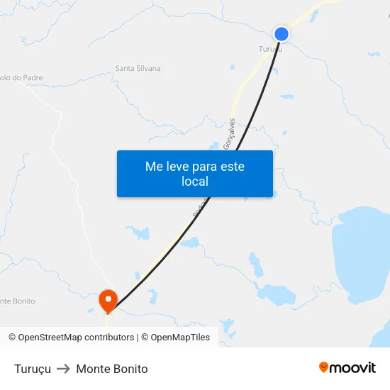 Turuçu to Monte Bonito map