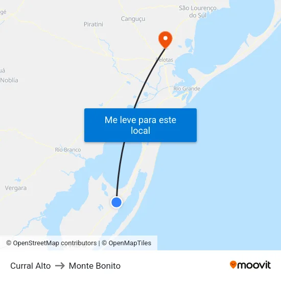 Curral Alto to Monte Bonito map