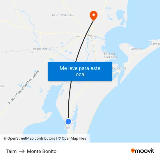 Taim to Monte Bonito map
