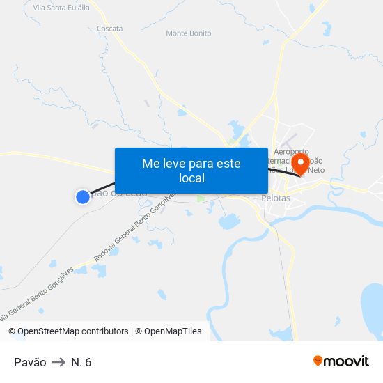 Pavão to N. 6 map