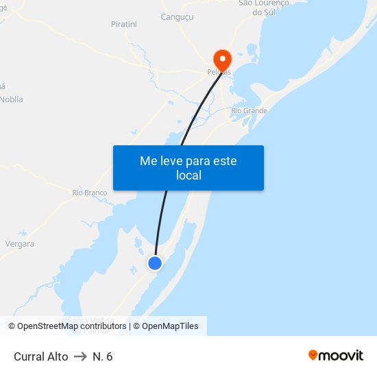 Curral Alto to N. 6 map