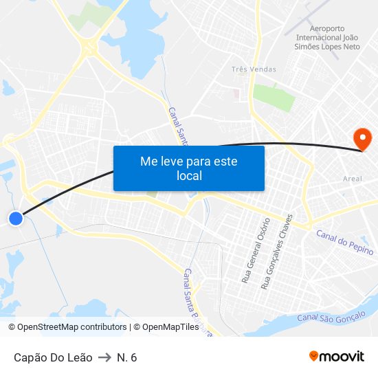 Capão Do Leão to N. 6 map