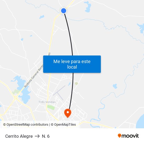 Cerrito Alegre to N. 6 map