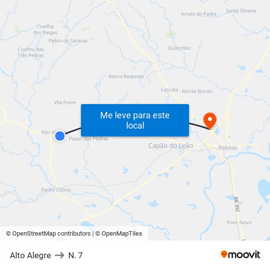 Alto Alegre to N. 7 map