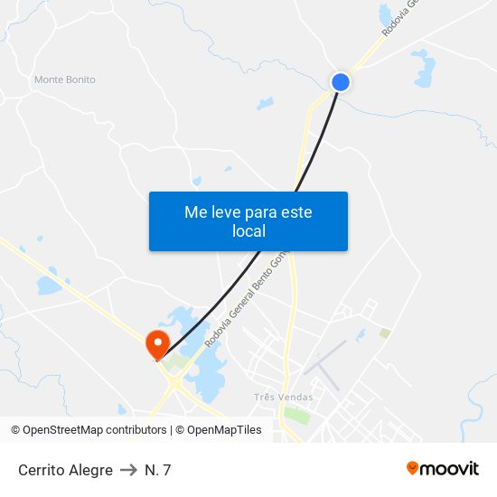 Cerrito Alegre to N. 7 map