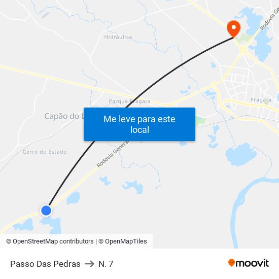 Passo Das Pedras to N. 7 map