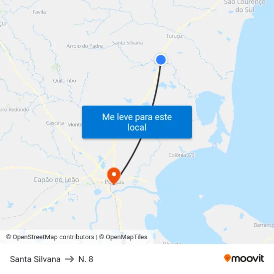 Santa Silvana to N. 8 map