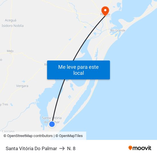 Santa Vitória Do Palmar to N. 8 map