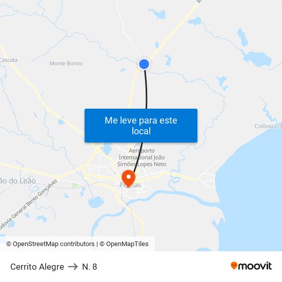 Cerrito Alegre to N. 8 map
