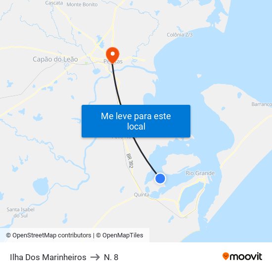 Ilha Dos Marinheiros to N. 8 map