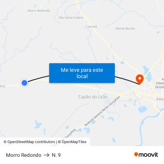 Morro Redondo to N. 9 map